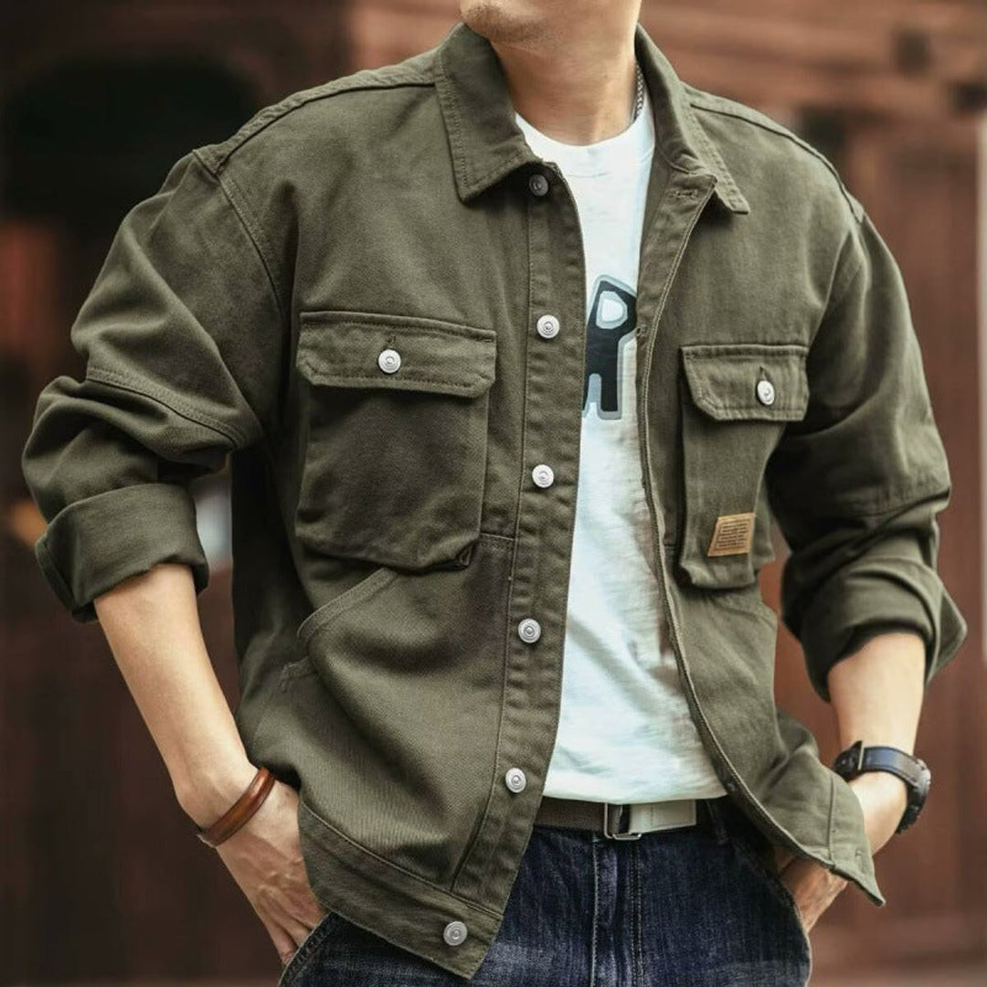 Freddie | Mens Relaxed-Fit Cotton Canvas Utility Jacket Coat