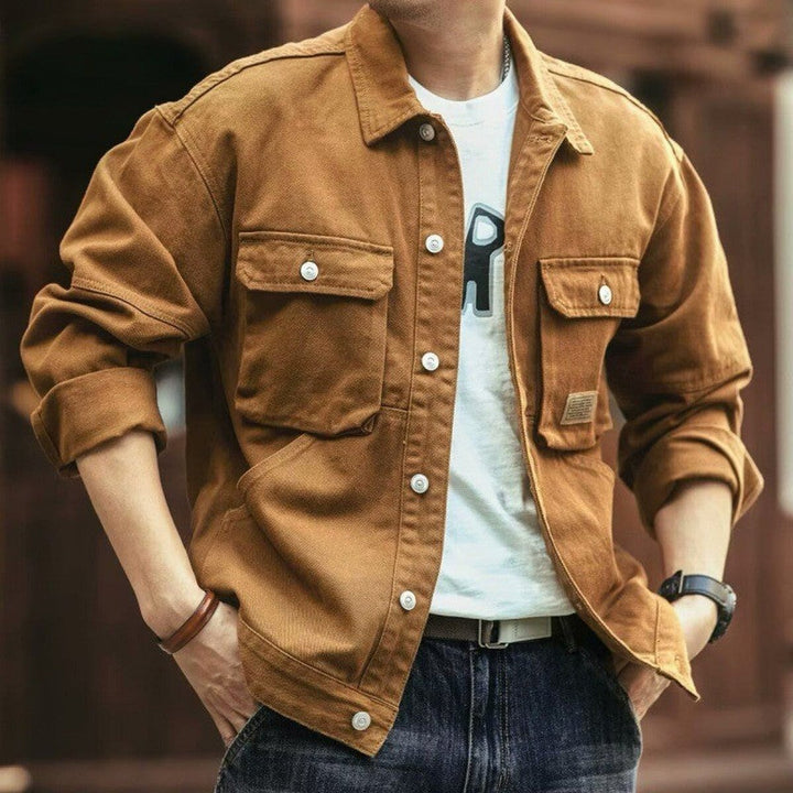 Freddie | Mens Relaxed-Fit Cotton Canvas Utility Jacket Coat