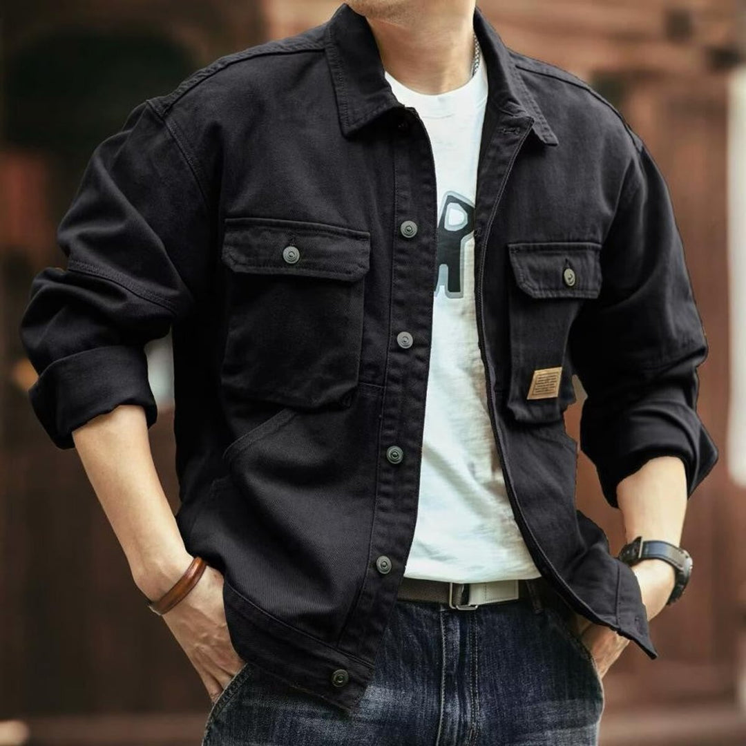 Freddie | Mens Relaxed-Fit Cotton Canvas Utility Jacket Coat