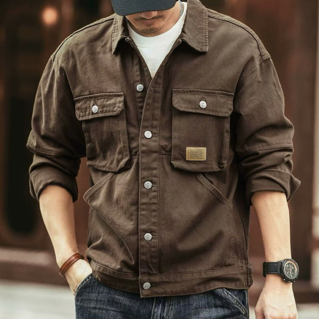 Freddie | Mens Relaxed-Fit Cotton Canvas Utility Jacket Coat
