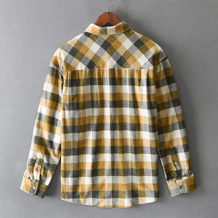 Jacob | Men's Brushed Cotton Flannel Check Shirt Twin Pocket