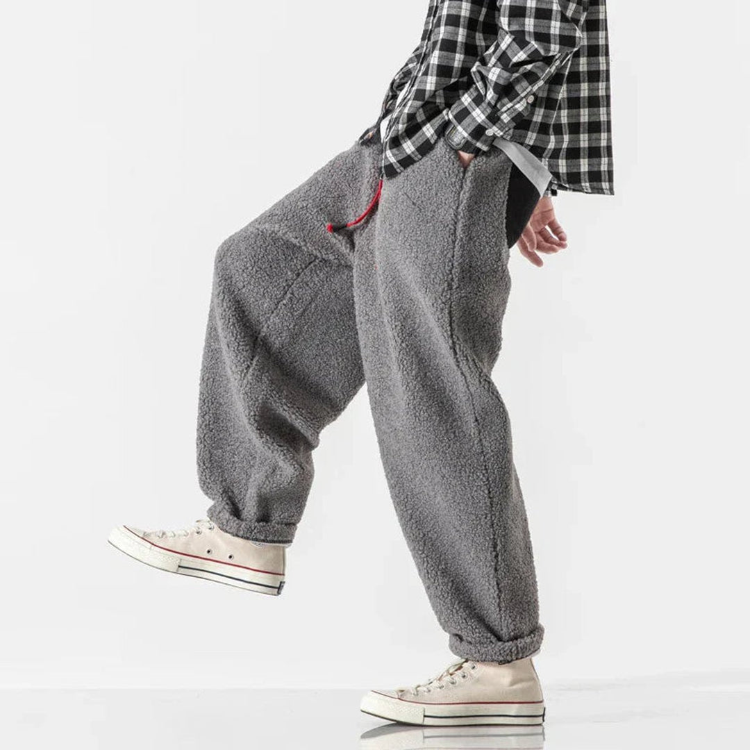 Thomas | Men's Relaxed-Fit Sherpa Fleece Drawstring Jogger Trousers