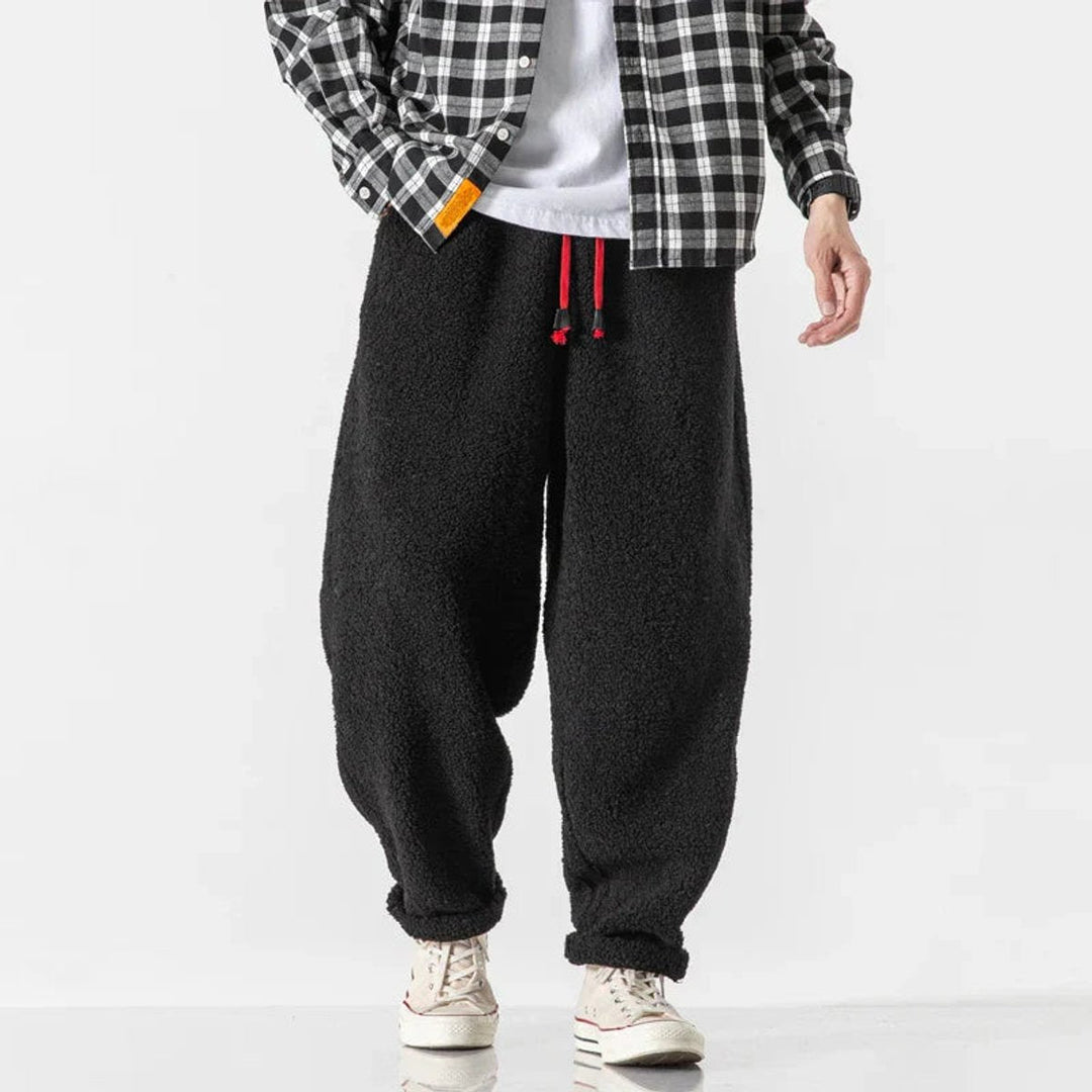 Thomas | Men's Relaxed-Fit Sherpa Fleece Drawstring Jogger Trousers