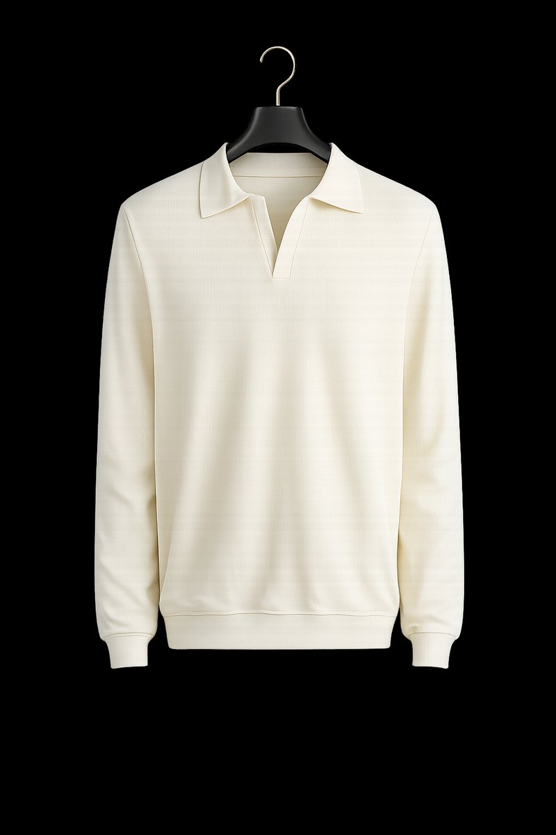 Oscar | Men's Ribbed Cotton Knitted Polo Jumper Long Sleeve
