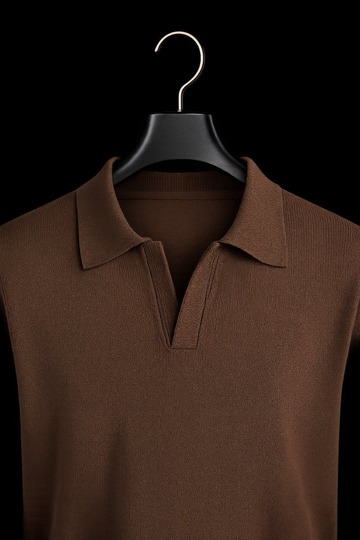 Oscar | Men's Ribbed Cotton Knitted Polo Jumper Long Sleeve