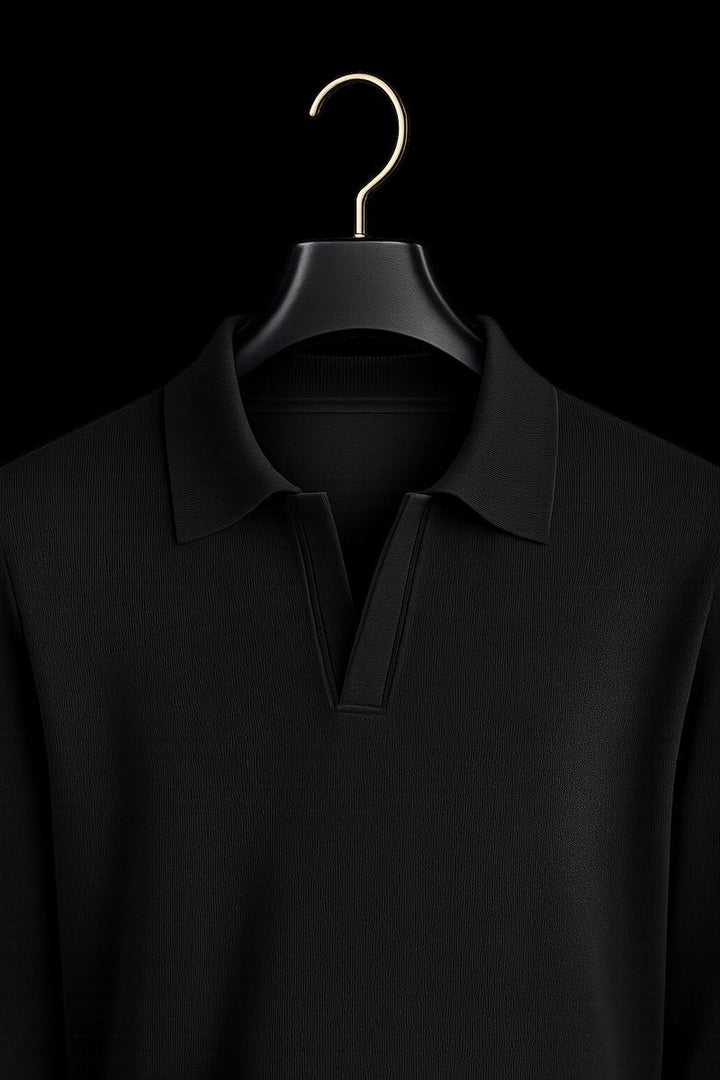 Oscar | Men's Ribbed Cotton Knitted Polo Jumper Long Sleeve