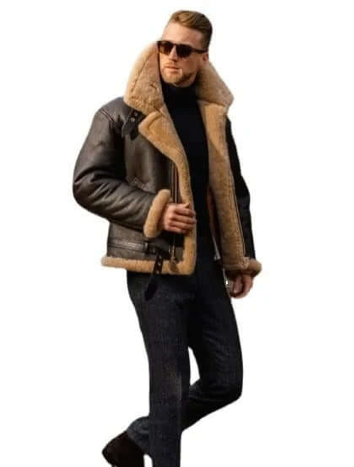 Jack | Men's Shearling Bomber Jacket Aviator Flying Coat