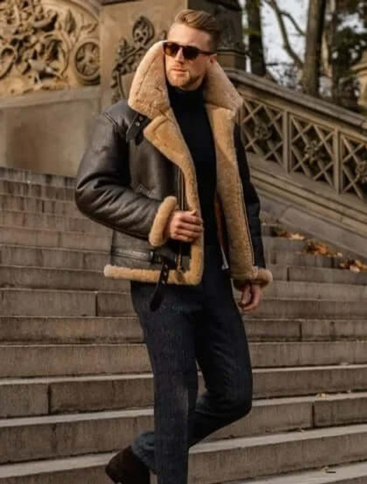 Jack | Men's Shearling Bomber Jacket Aviator Flying Coat