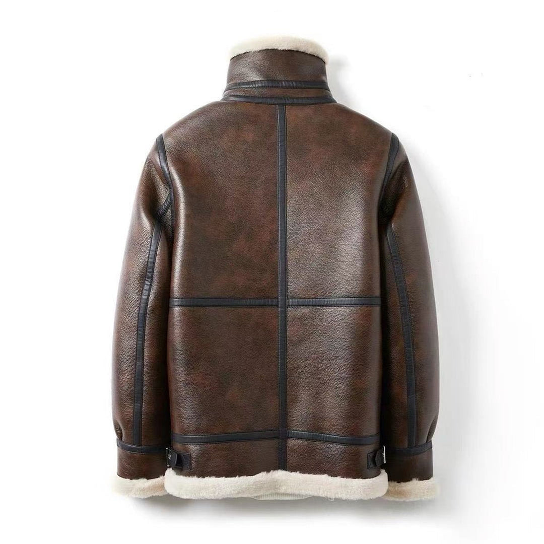 Noah | Men's Shearling Lined Aviator Bomber Jacket Faux Leather