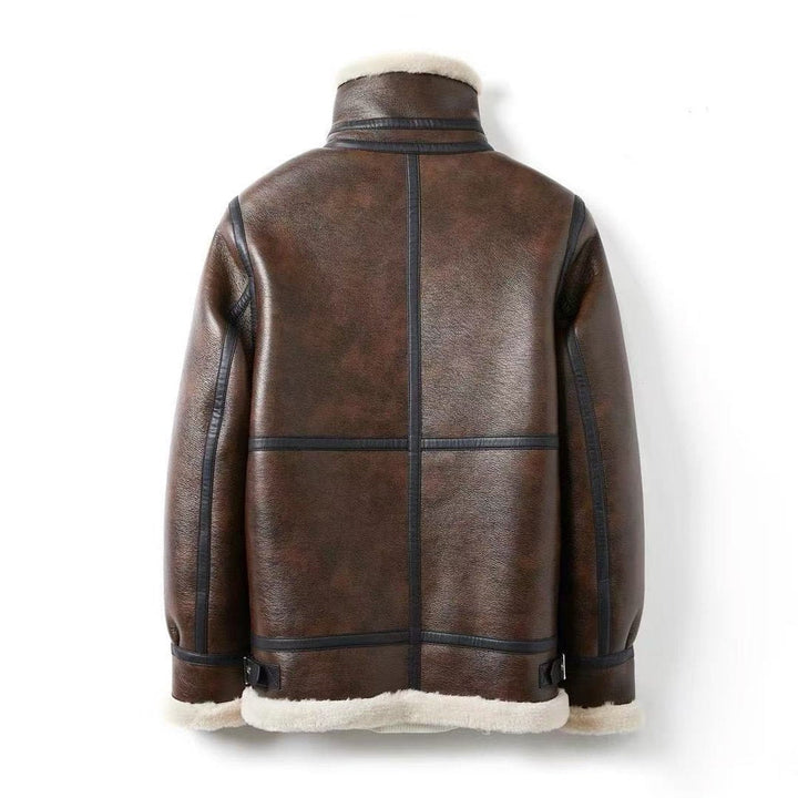 Noah | Men's Shearling Lined Aviator Bomber Jacket Faux Leather