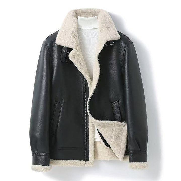 Noah | Men's Shearling Lined Aviator Bomber Jacket Faux Leather