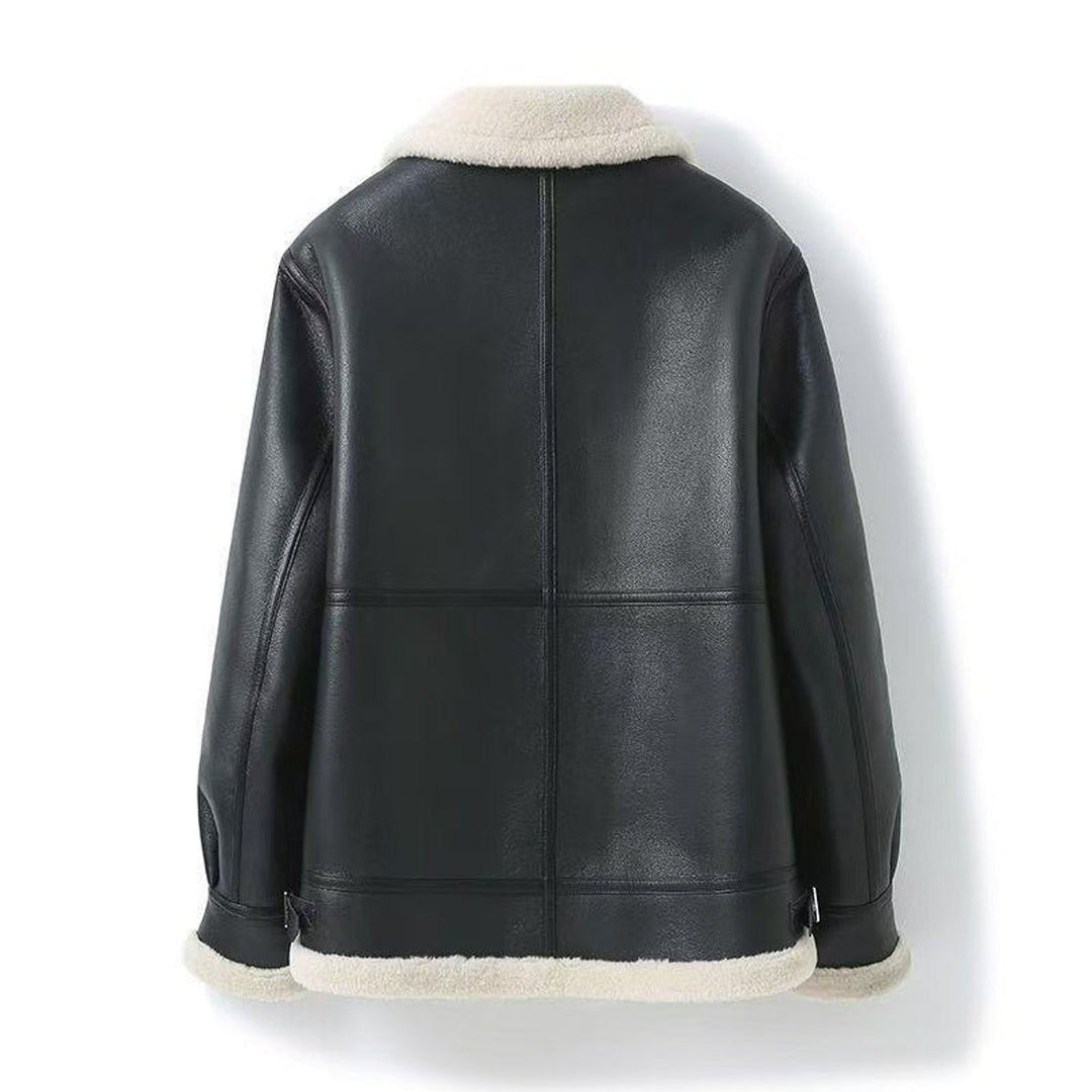 Noah | Men's Shearling Lined Aviator Bomber Jacket Faux Leather
