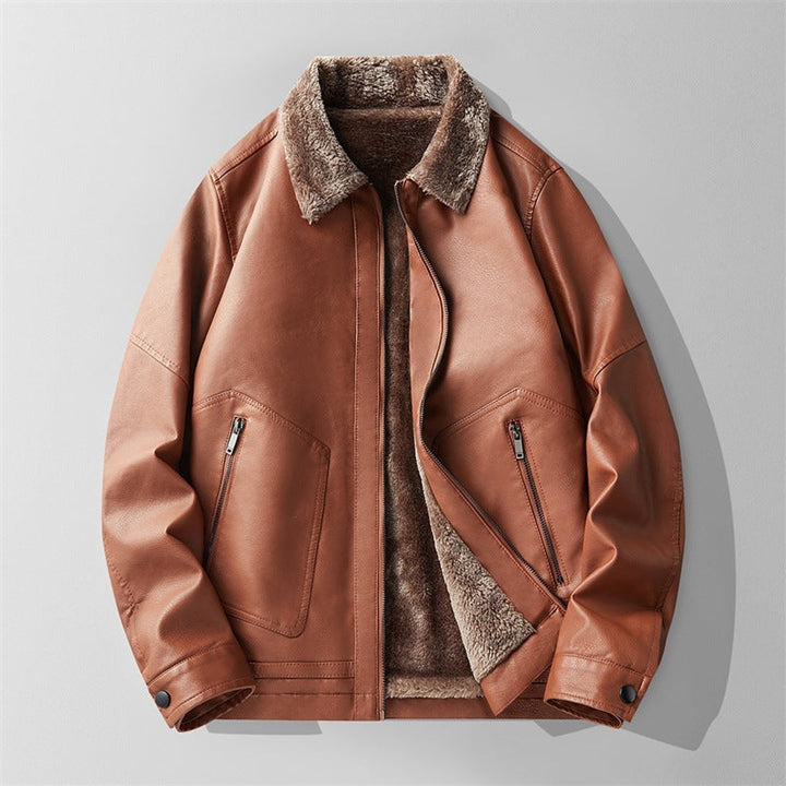 Noah | Men's Shearling-Lined Faux Leather Bomber Jacket