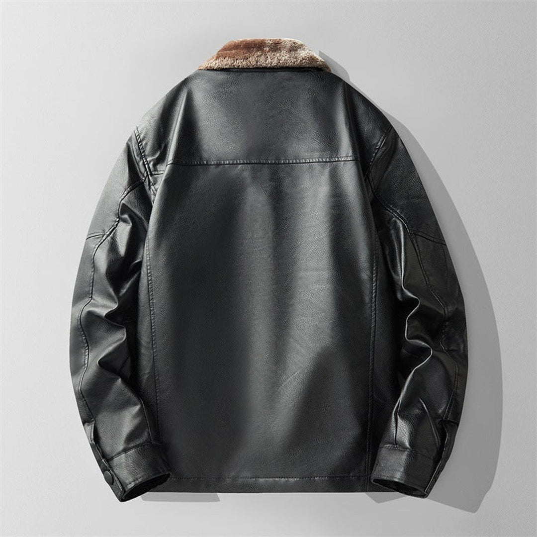 Noah | Men's Shearling-Lined Faux Leather Bomber Jacket