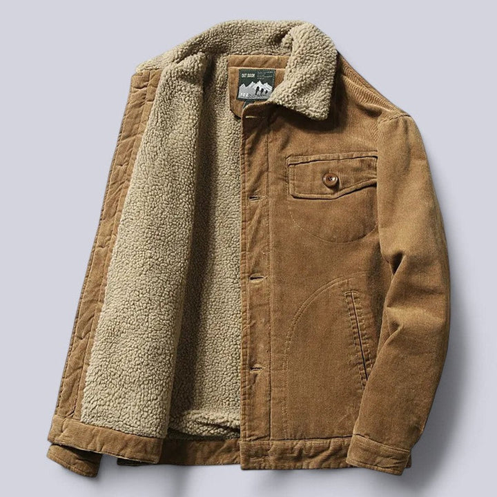 Jacob | Men's Sherpa-Lined Corduroy Jacket Windproof Mens Coat