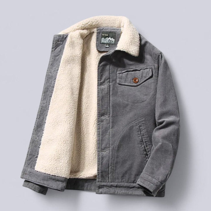 William | Men's Sherpa-Lined Corduroy Jacket Windproof Outdoor Coat