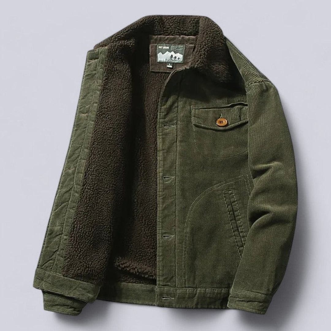 William | Men's Sherpa-Lined Corduroy Jacket Windproof Outdoor Coat