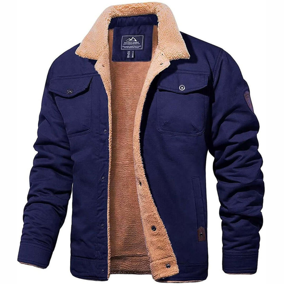 Leo | Men's Sherpa-Lined Fleece Collar Bomber Jacket Coat