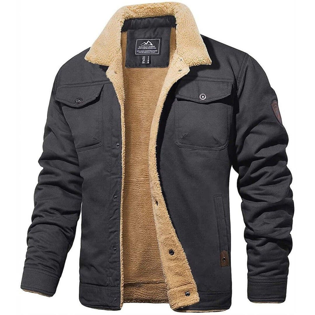 Leo | Men's Sherpa-Lined Fleece Collar Bomber Jacket Coat