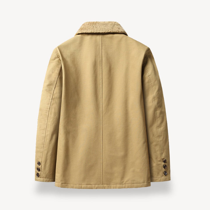 Thomas | Men's Sherpa-Lined Full-Zip Bomber Jacket Fleece Collar
