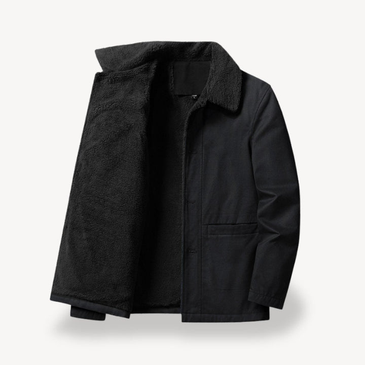 Thomas | Men's Sherpa-Lined Full-Zip Bomber Jacket Fleece Collar