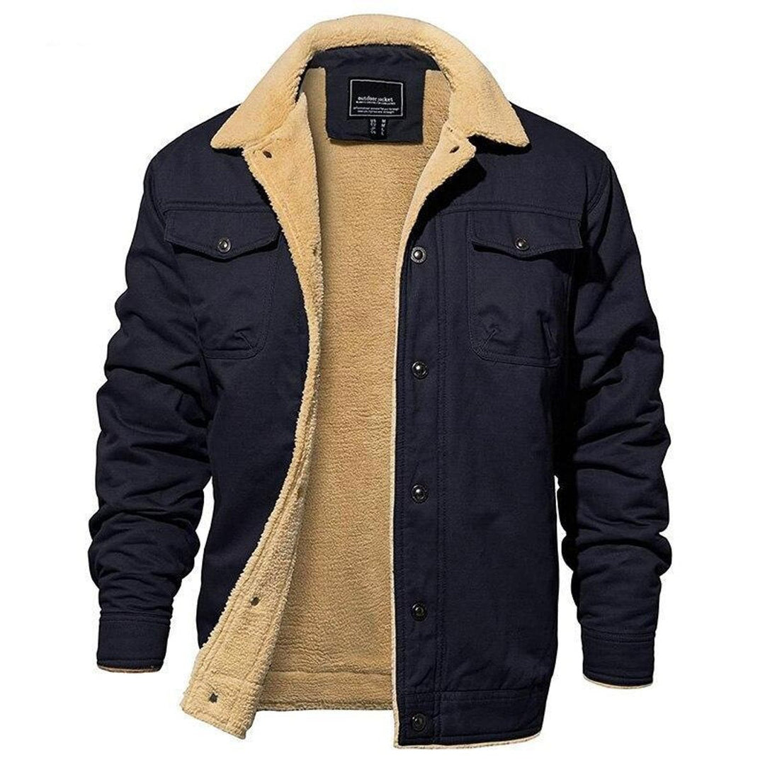 Muhammad | Men's Sherpa-Lined Waterproof Bomber Jacket Fleece Winter Coat