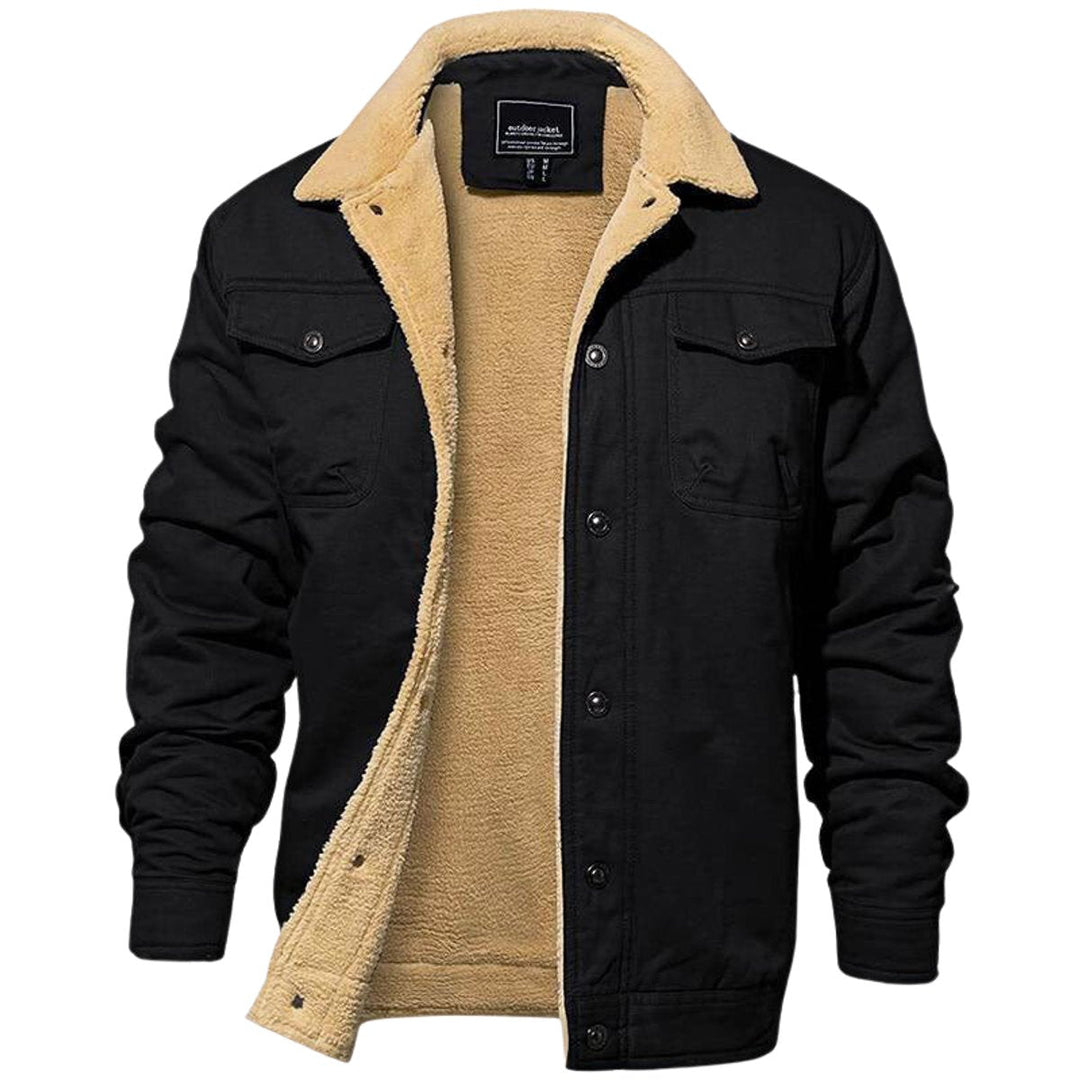 Muhammad | Men's Sherpa-Lined Waterproof Bomber Jacket Fleece Winter Coat