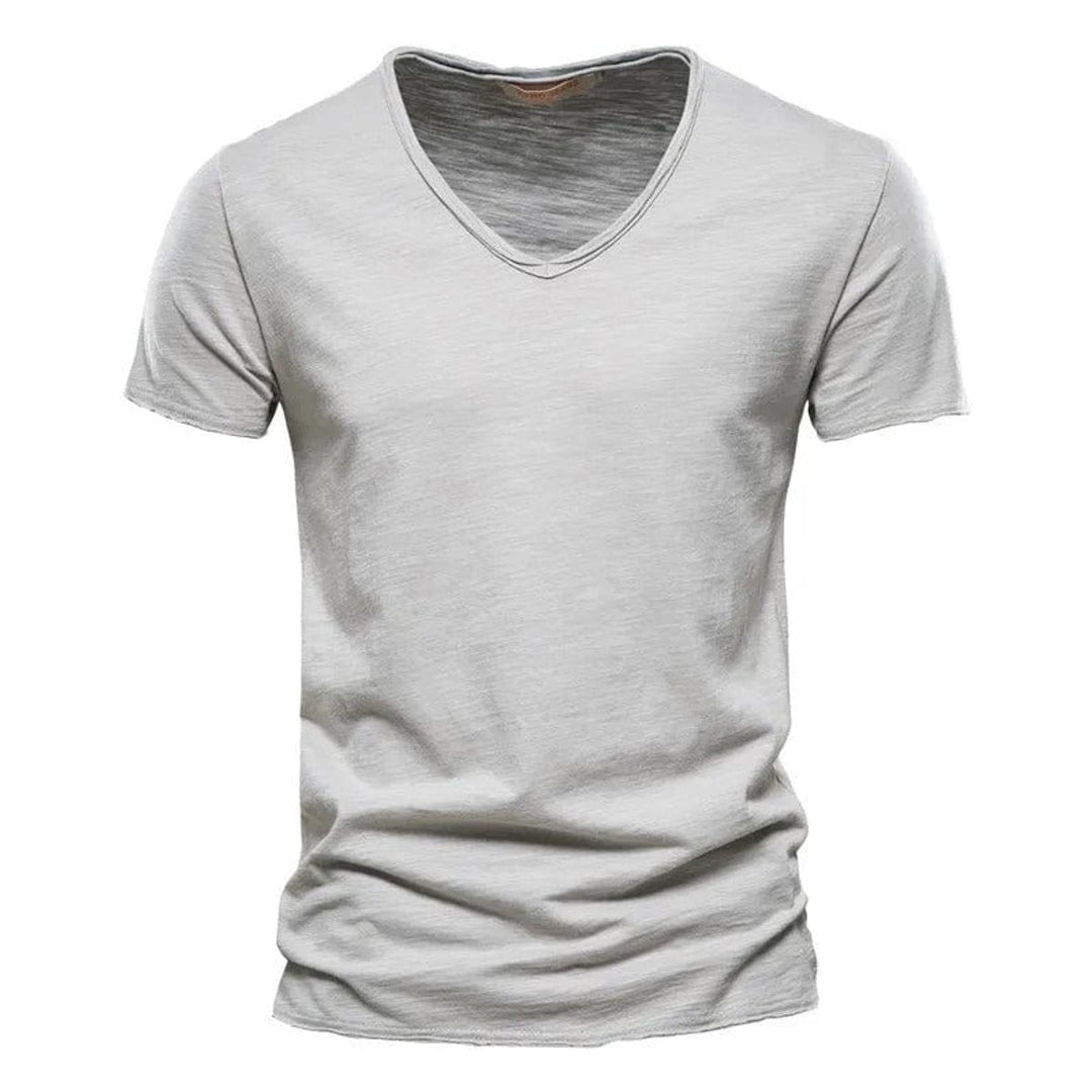 Muhammad | Men's Short Sleeve V-Neck Cotton T-Shirt Slim Fit