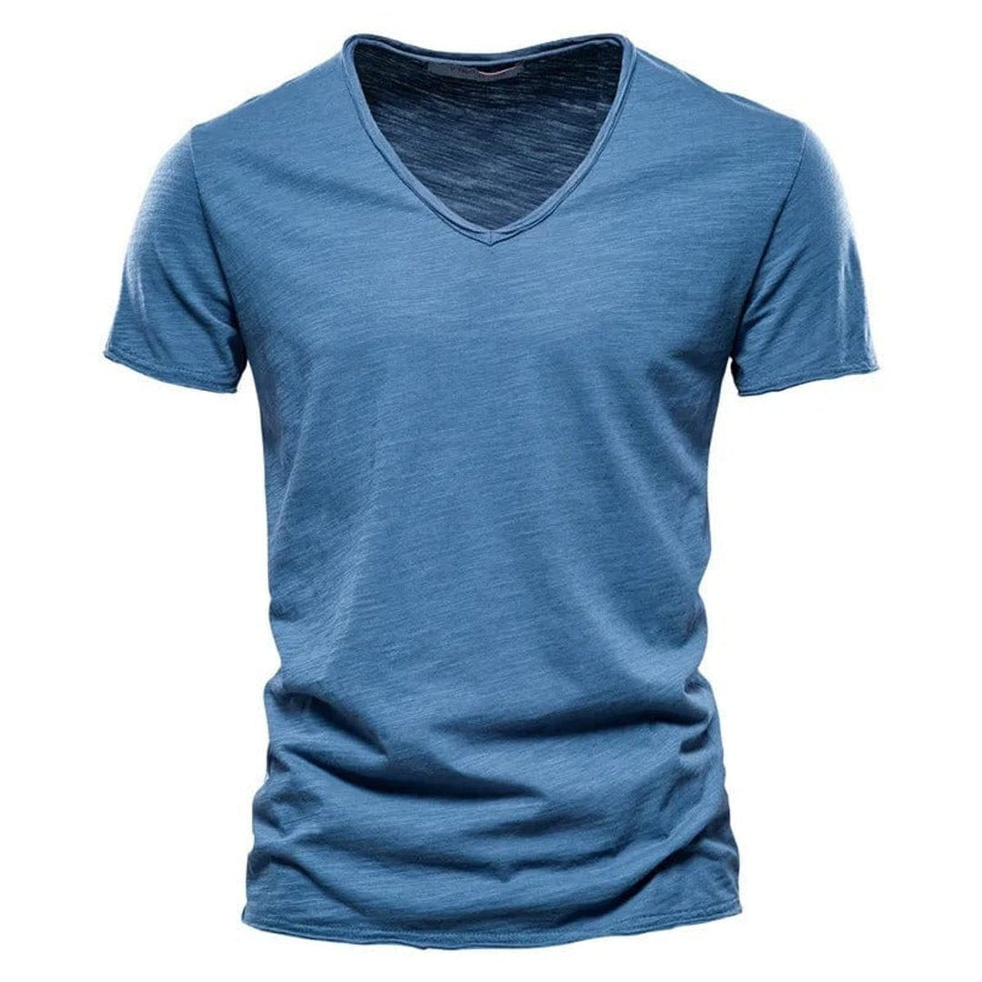 Muhammad | Men's Short Sleeve V-Neck Cotton T-Shirt Slim Fit