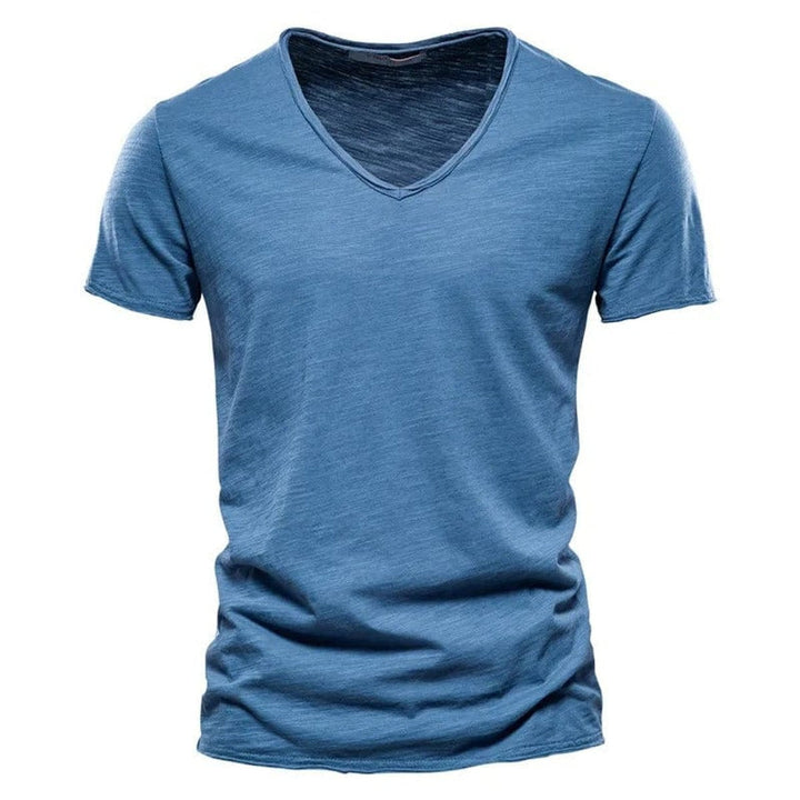 Muhammad | Men's Short Sleeve V-Neck Cotton T-Shirt Slim Fit