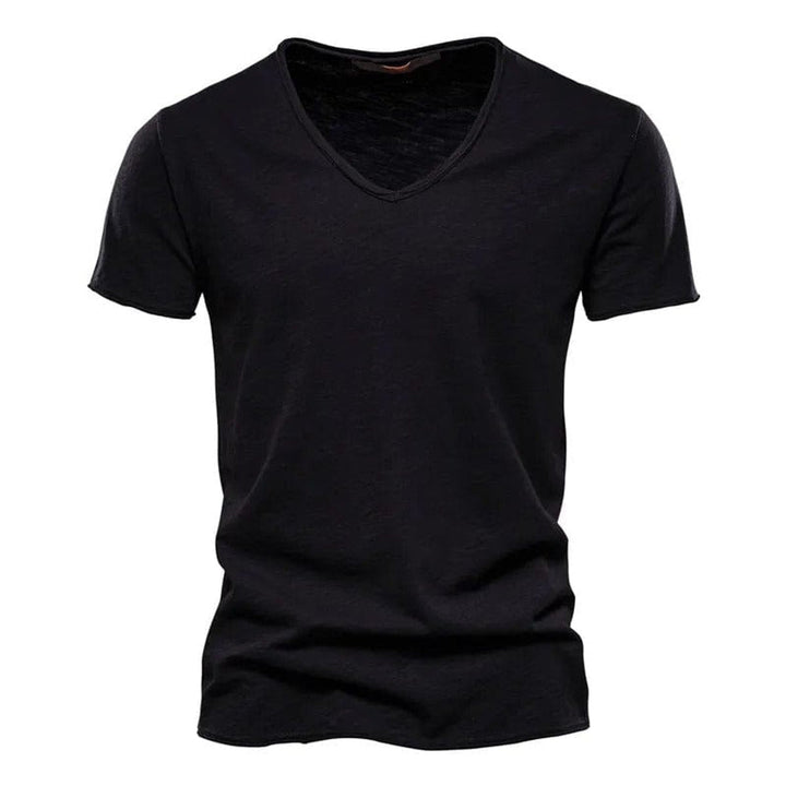 Muhammad | Men's Short Sleeve V-Neck Cotton T-Shirt Slim Fit