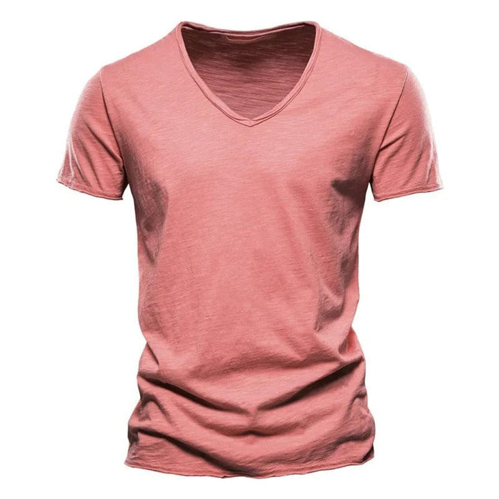 Muhammad | Men's Short Sleeve V-Neck Cotton T-Shirt Slim Fit