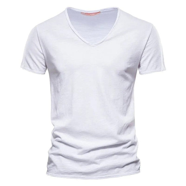 Muhammad | Men's Short Sleeve V-Neck Cotton T-Shirt Slim Fit
