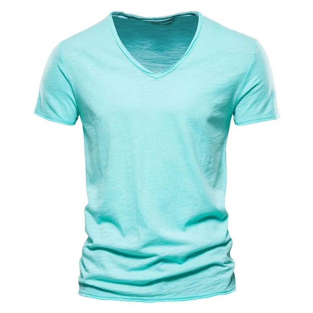 Muhammad | Men's Short Sleeve V-Neck Cotton T-Shirt Slim Fit