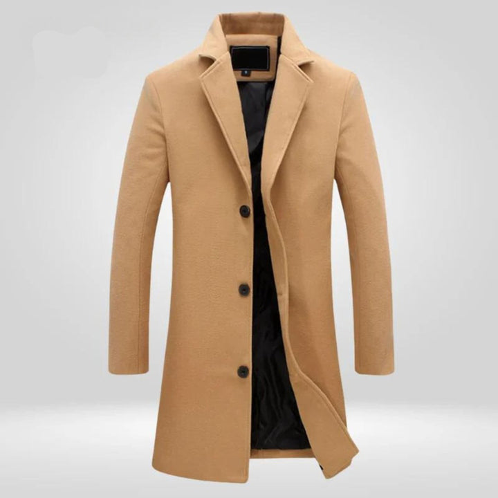 Freddie | Men's Single-Breasted Wool Long Winter Overcoat