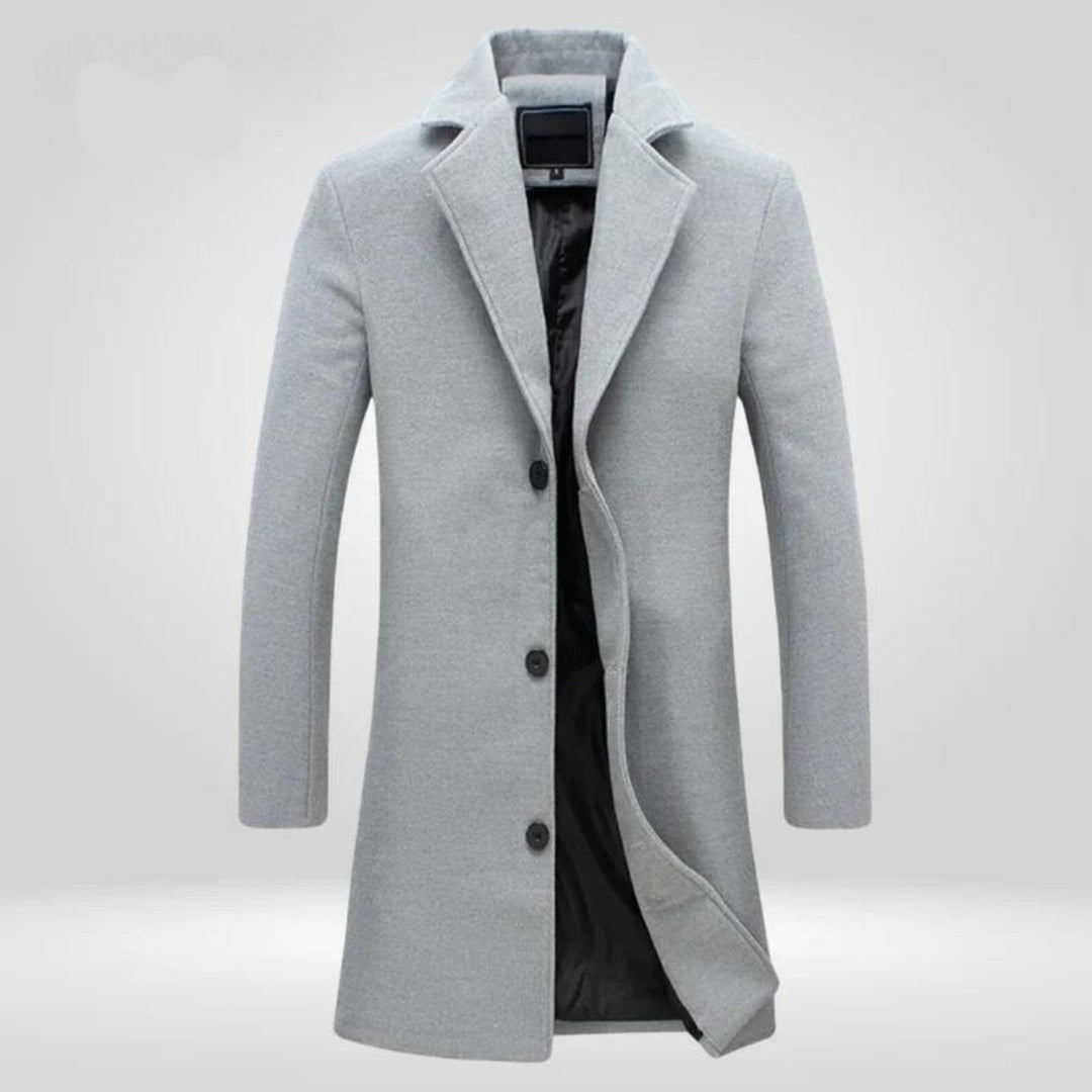 Freddie | Men's Single-Breasted Wool Long Winter Overcoat