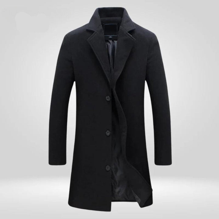 Freddie | Men's Single-Breasted Wool Long Winter Overcoat