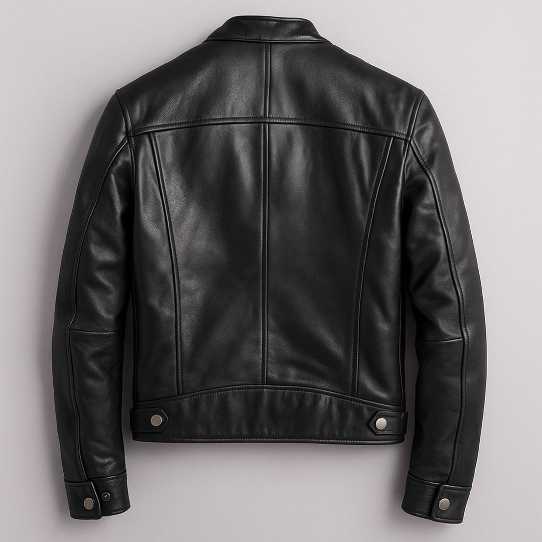 Freddie | Mens Slim-Fit Faux Leather Biker Jacket Zip-Up Moto Coat