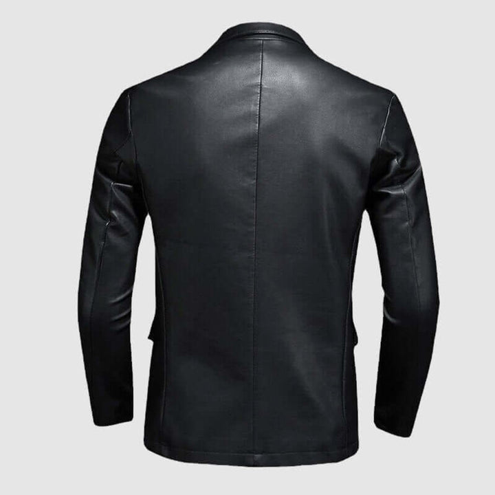 Charlie | Men's Slim-Fit Faux Leather Blazer Jacket