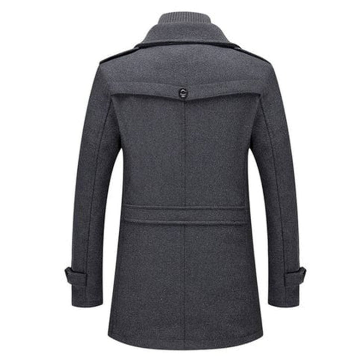 Theo | Men's Slim-Fit Knitted Polo Zip Wool-Blend Winter Overcoat