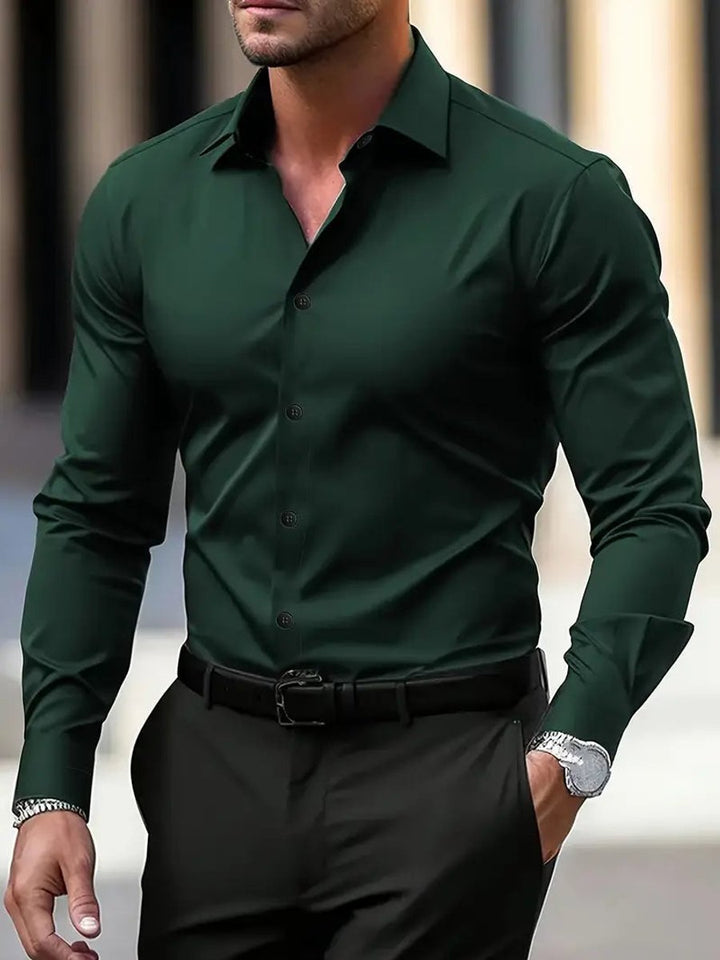 Charlie | Men's Slim-Fit Long-Sleeve Dress Shirt Spread Collar