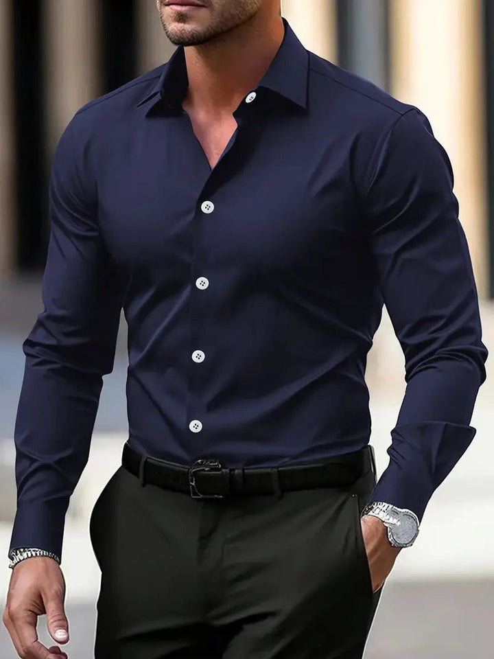 Charlie | Men's Slim-Fit Long-Sleeve Dress Shirt Spread Collar