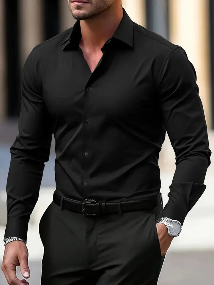 Charlie | Men's Slim-Fit Long-Sleeve Dress Shirt Spread Collar