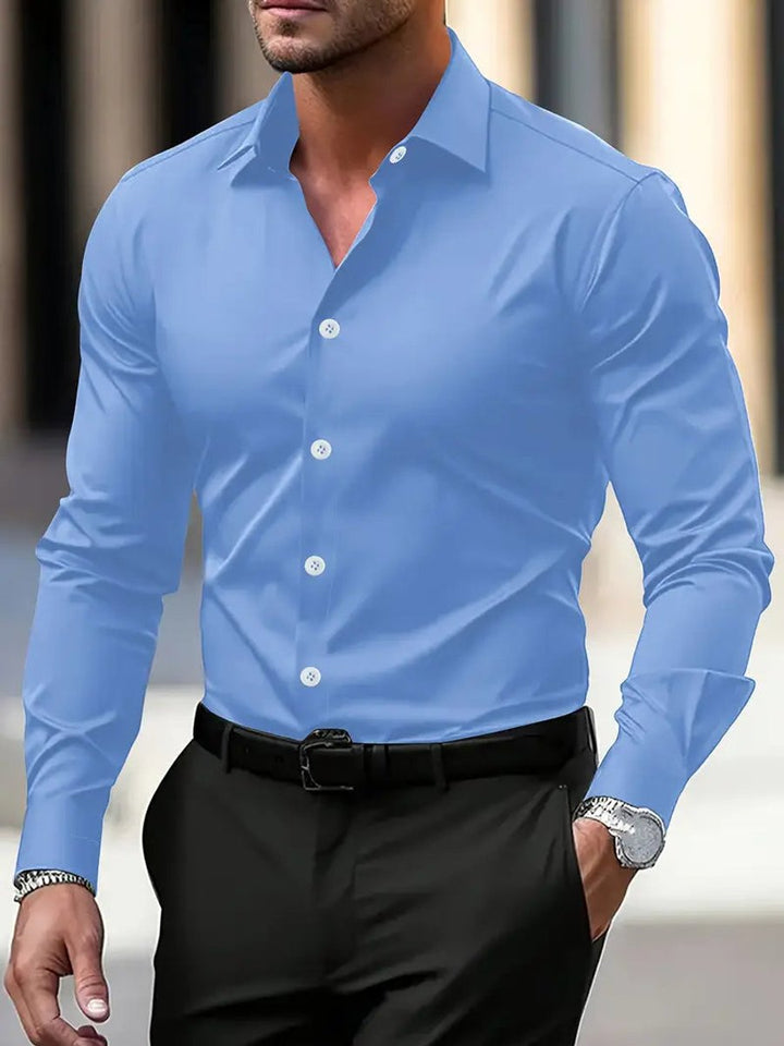 Charlie | Men's Slim-Fit Long-Sleeve Dress Shirt Spread Collar