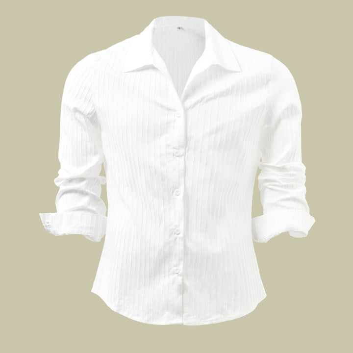 Edward | Men's Slim Fit Ribbed Shirt Long Sleeve Button-Up