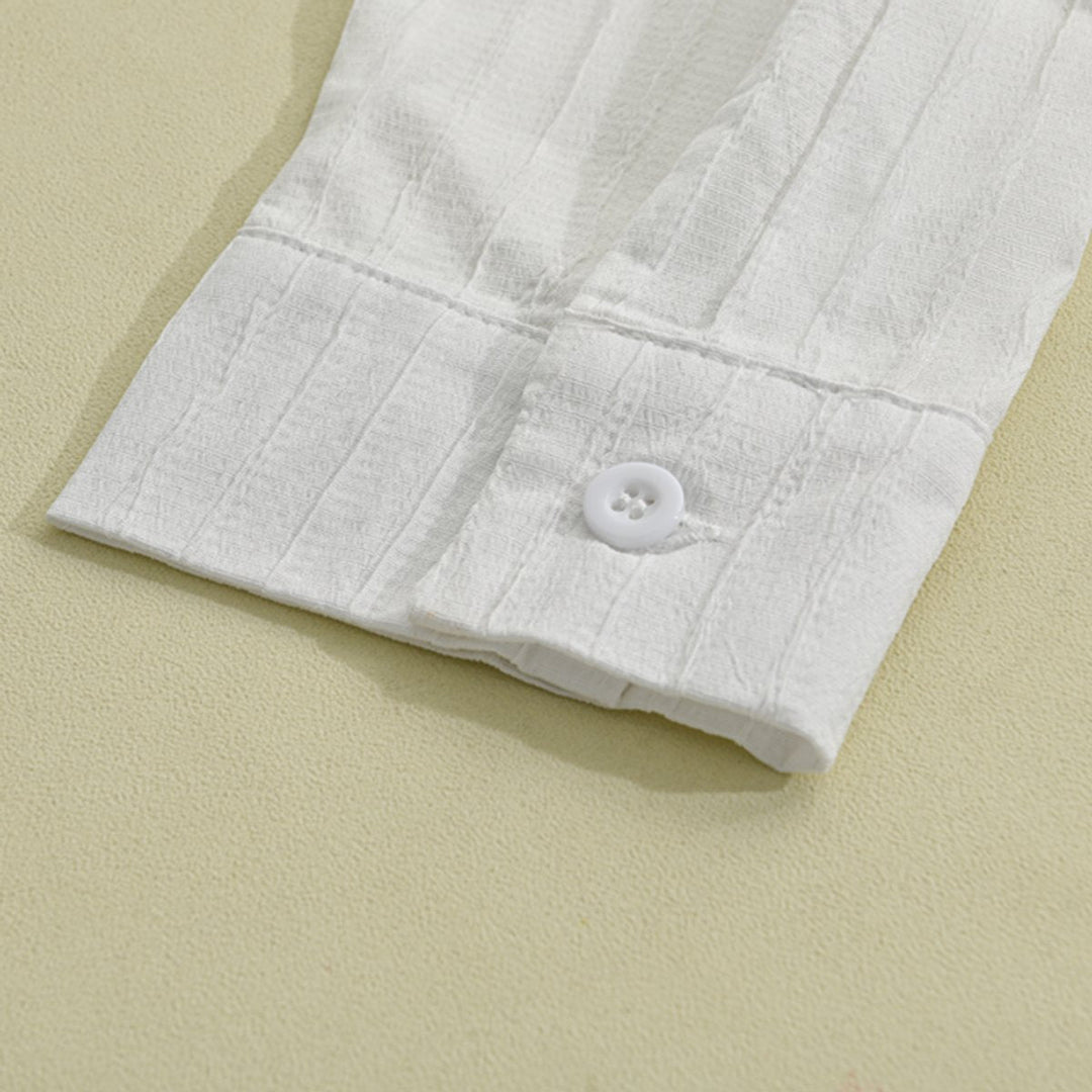 Edward | Men's Slim Fit Ribbed Shirt Long Sleeve Button-Up