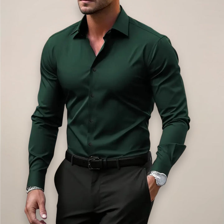 Noah | Men's Slim Fit Shirt Long Sleeve Button-Up Point Collar