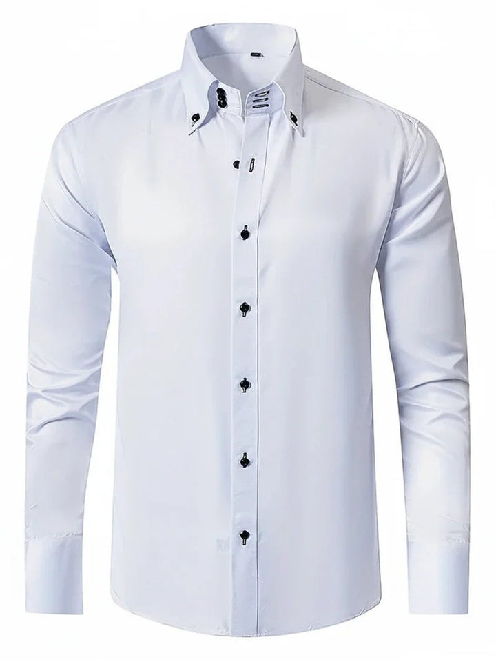 Muhammad | Men's Slim-Fit Formal Shirt Double Collar Contrast Buttons