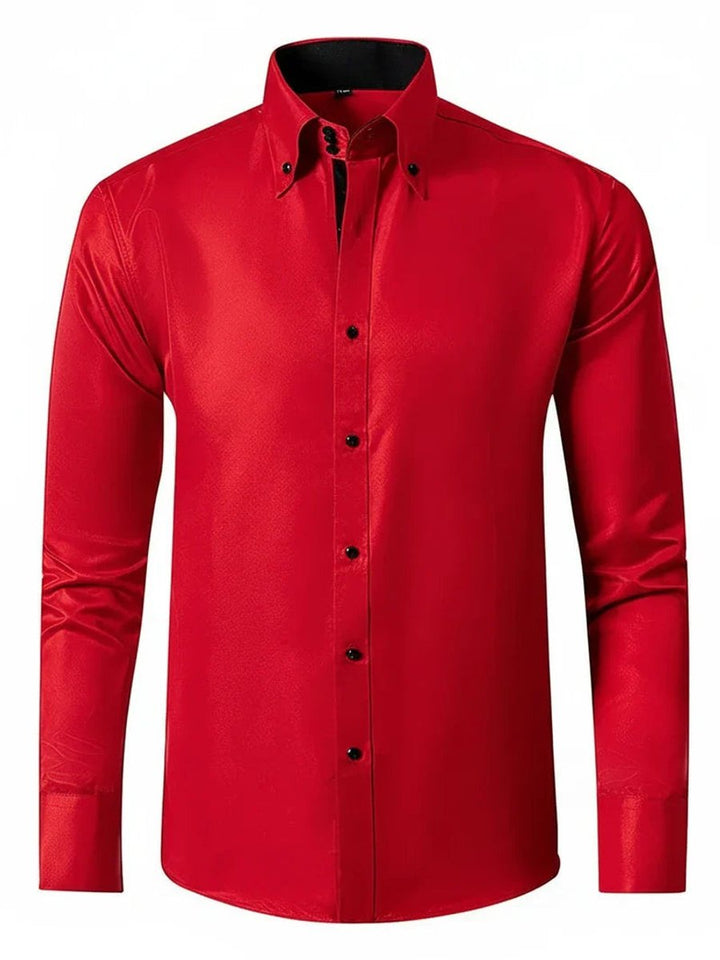 Muhammad | Men's Slim-Fit Formal Shirt Double Collar Contrast Buttons