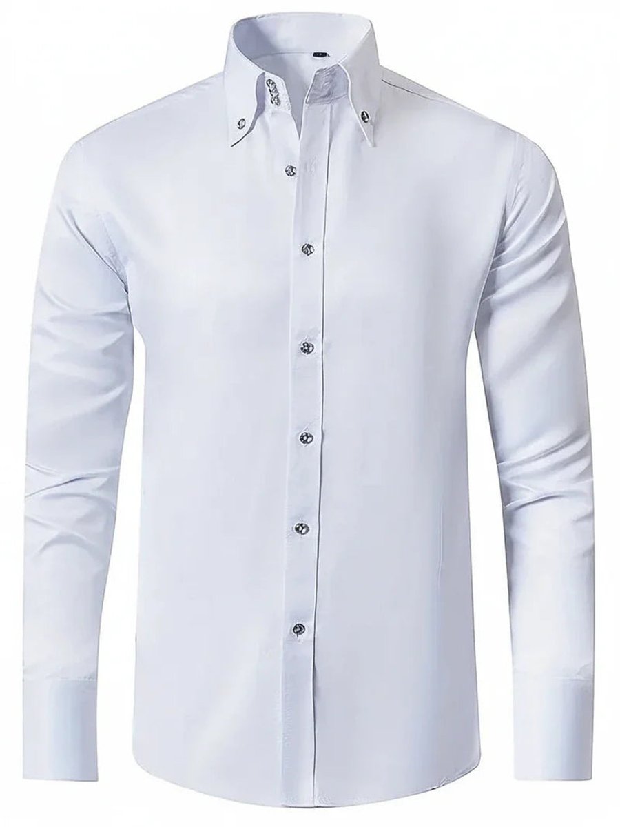 Muhammad | Men's Slim-Fit Formal Shirt Double Collar Contrast Buttons